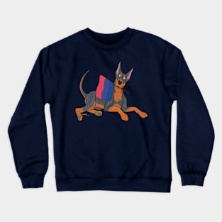 Pride Doggos Alternate: Bisexual Doberman Pinscher Crewneck Sweatshirt